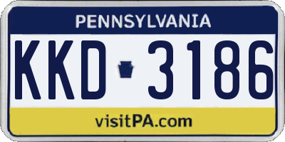 PA license plate KKD3186
