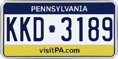 PA license plate KKD3189