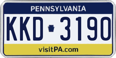 PA license plate KKD3190
