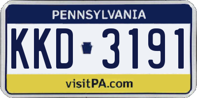 PA license plate KKD3191
