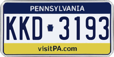 PA license plate KKD3193