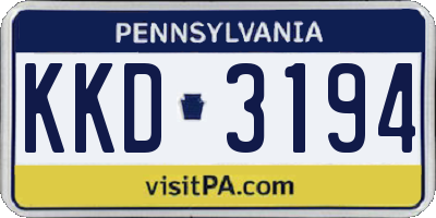 PA license plate KKD3194