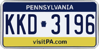 PA license plate KKD3196