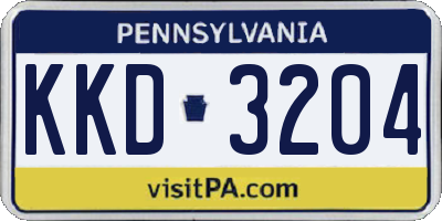 PA license plate KKD3204