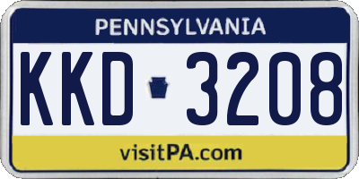 PA license plate KKD3208