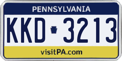 PA license plate KKD3213