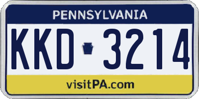 PA license plate KKD3214