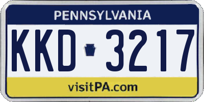PA license plate KKD3217