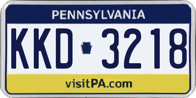 PA license plate KKD3218
