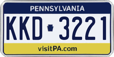 PA license plate KKD3221