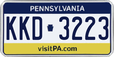 PA license plate KKD3223