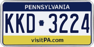 PA license plate KKD3224