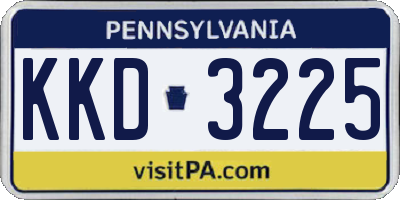PA license plate KKD3225