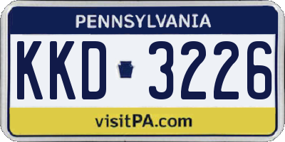 PA license plate KKD3226