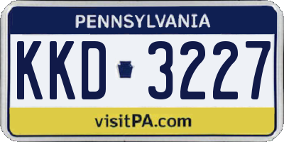 PA license plate KKD3227