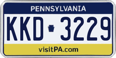 PA license plate KKD3229