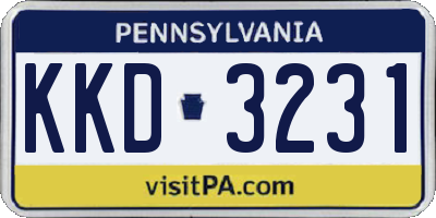 PA license plate KKD3231