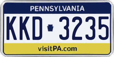 PA license plate KKD3235