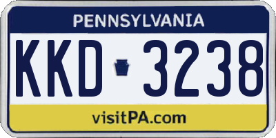 PA license plate KKD3238