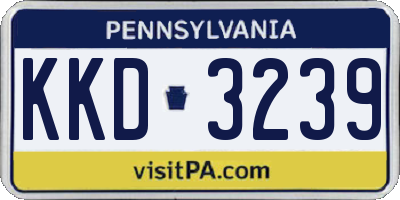 PA license plate KKD3239