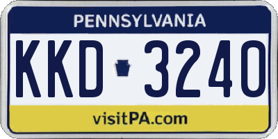 PA license plate KKD3240