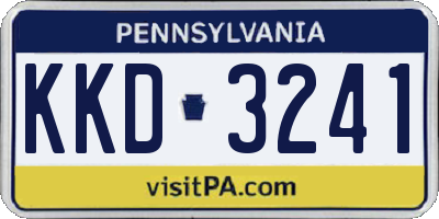 PA license plate KKD3241