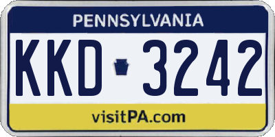 PA license plate KKD3242
