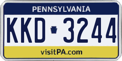 PA license plate KKD3244
