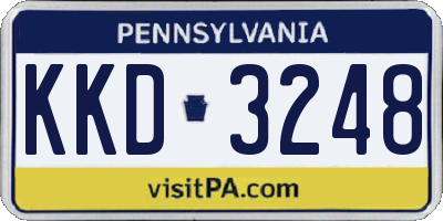 PA license plate KKD3248