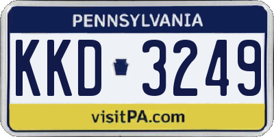 PA license plate KKD3249