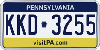 PA license plate KKD3255