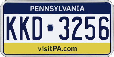 PA license plate KKD3256