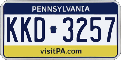 PA license plate KKD3257