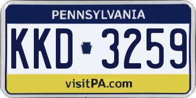 PA license plate KKD3259
