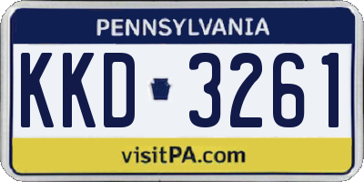 PA license plate KKD3261
