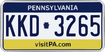 PA license plate KKD3265