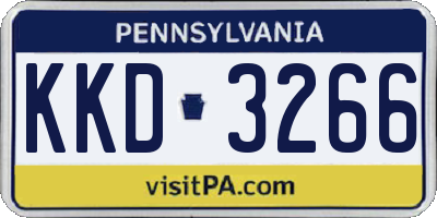 PA license plate KKD3266