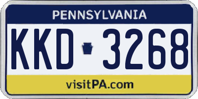 PA license plate KKD3268