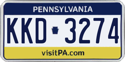 PA license plate KKD3274
