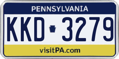 PA license plate KKD3279