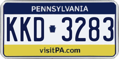 PA license plate KKD3283