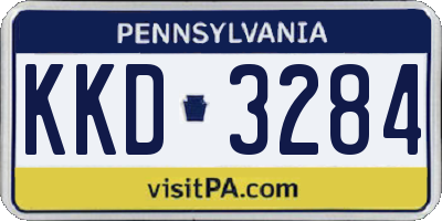 PA license plate KKD3284
