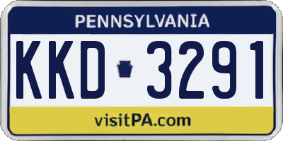 PA license plate KKD3291