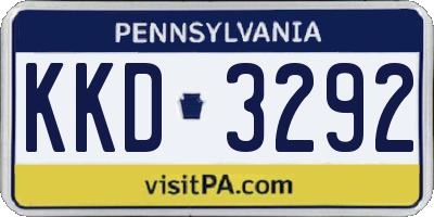 PA license plate KKD3292