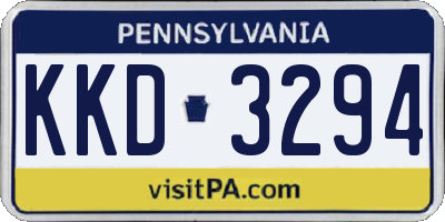 PA license plate KKD3294