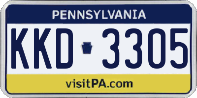 PA license plate KKD3305