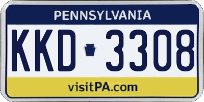 PA license plate KKD3308