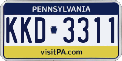 PA license plate KKD3311