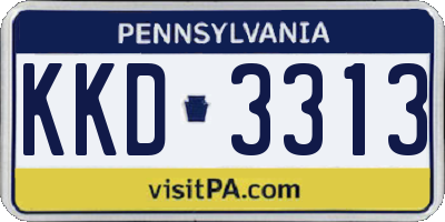 PA license plate KKD3313
