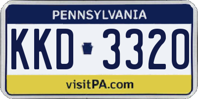 PA license plate KKD3320